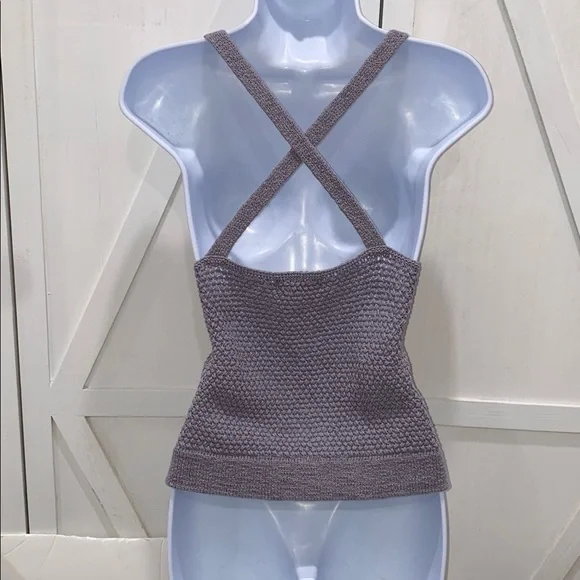Cleo + Wolf Women's Sweater Knit Tank Cross Straps On Back Light Purple Size M - Picture 5 of 15